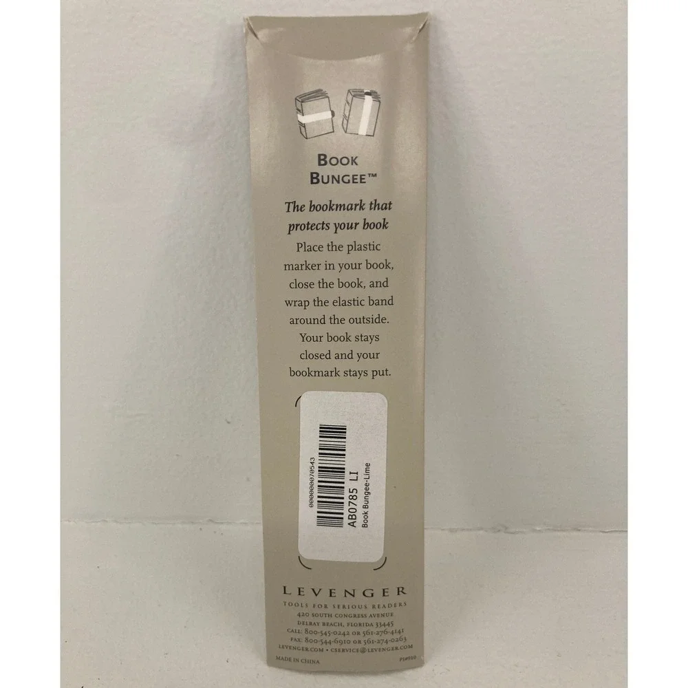 NWT Levenger Book Bungee AB0785 Elastic Bookmark Page Marker Reading Bookworm